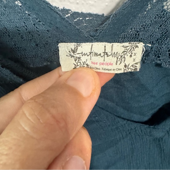 Intimately Free People teal leave trapeze tank top size med - Picture 4 of 7